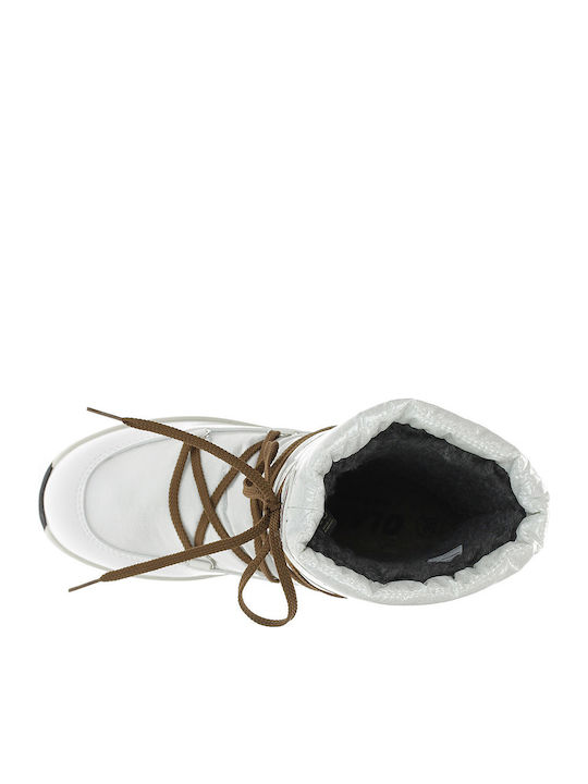 Synthetic Leather Snow Boots with Laces Opera Tex 825 White