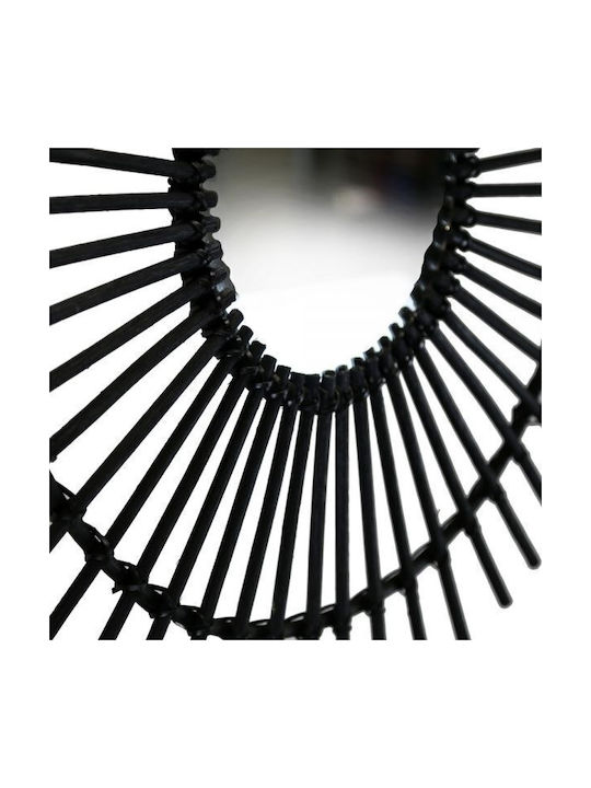 Synchronia Wall Mirror with Black Rattan Frame Diameter 70cm 1pcs