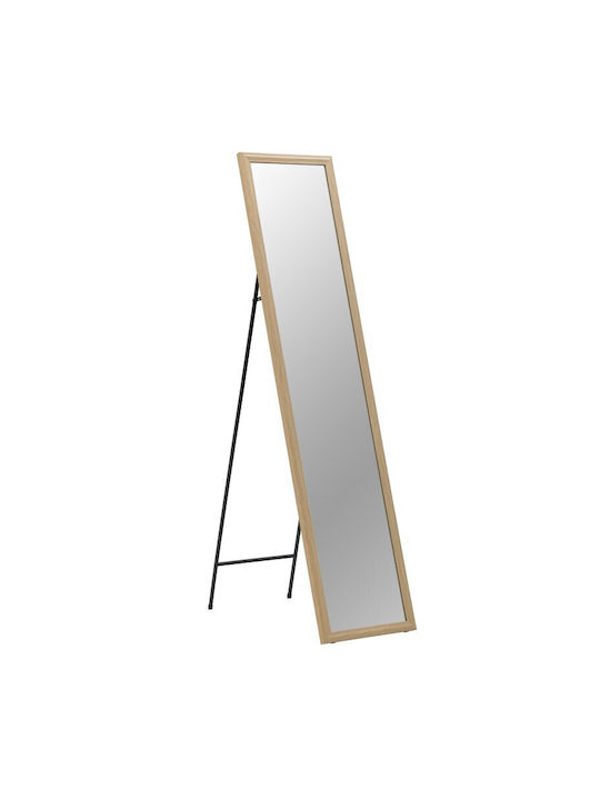 Click Boden- oder Standspiegel mit Beigem Holzrahmen 155x35cm