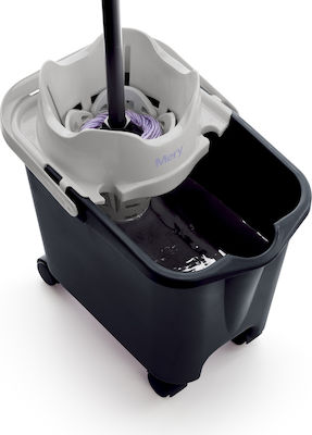 Rayen Mop Bucket with Squeezer and Wheels Plastic Capacity 14lt Gray