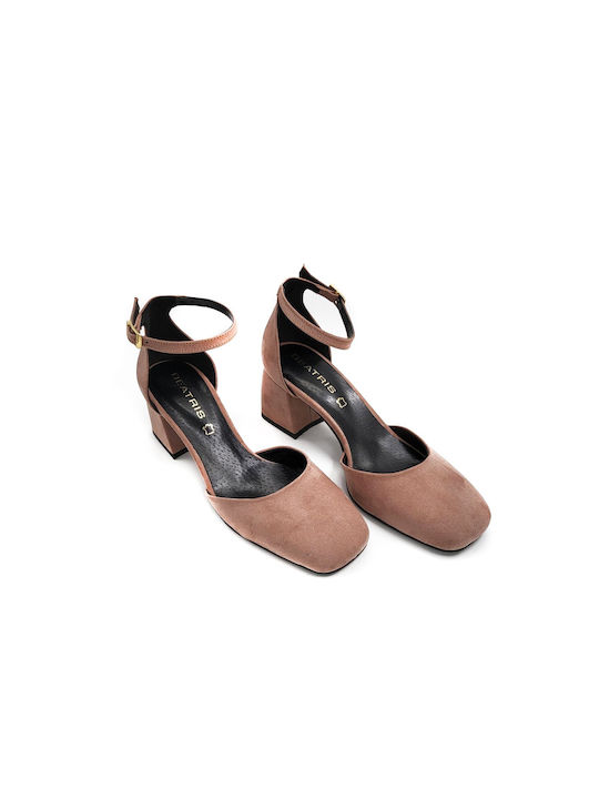 Beatris Damen Pumps aus Wildleder in Nude