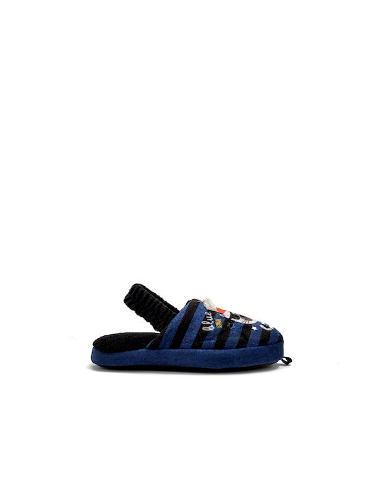 Black/blue children's pirate slippers