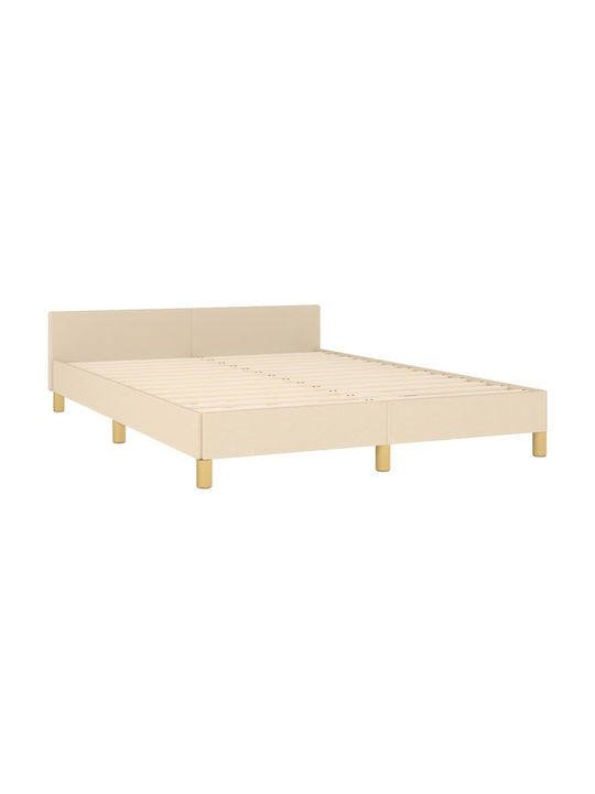 Doppelbett Mit Stoff Ecru Für Matratze 140x200cm