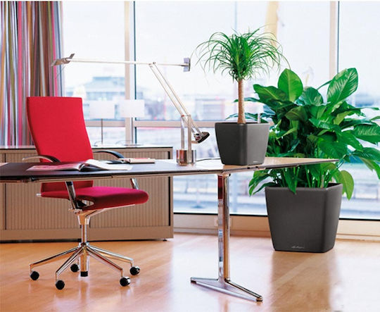 Lechuza QUADRO LS Αυτοποτιζόμενη Γλάστρα Πλαστική Charcoal Metallic 43x43εκ.