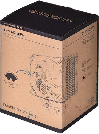 Endorfy Fera 5 Dual Fan Ψύκτρα Επεξεργαστή Διπλού Ανεμιστήρα για Socket AM4/AM5/1200/115x/1700