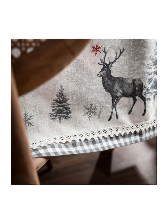 Gofis Home Weihnachtlich Tischtuch Quadrat Stoff Gray L85xB85cm.