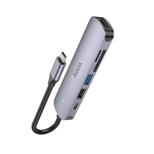 Hoco HB28 USB-C Docking Station mit HDMI 4K PD Gray