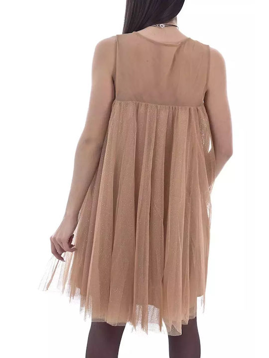 Molly Bracken Mini Kleid für Hochzeit / Taufe Beige