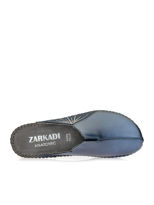 Anatomical Leather Women's Slippers Blue