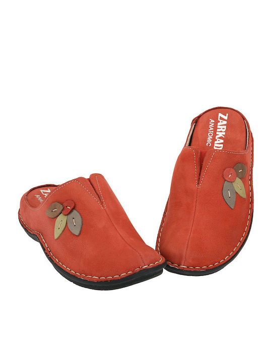 Anatomical Leather Women's Slippers Red