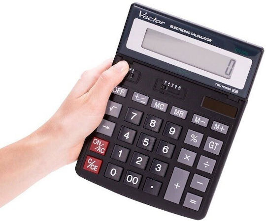Vector Taschenrechner 12 Ziffern in Schwarz Farbe 1Stück