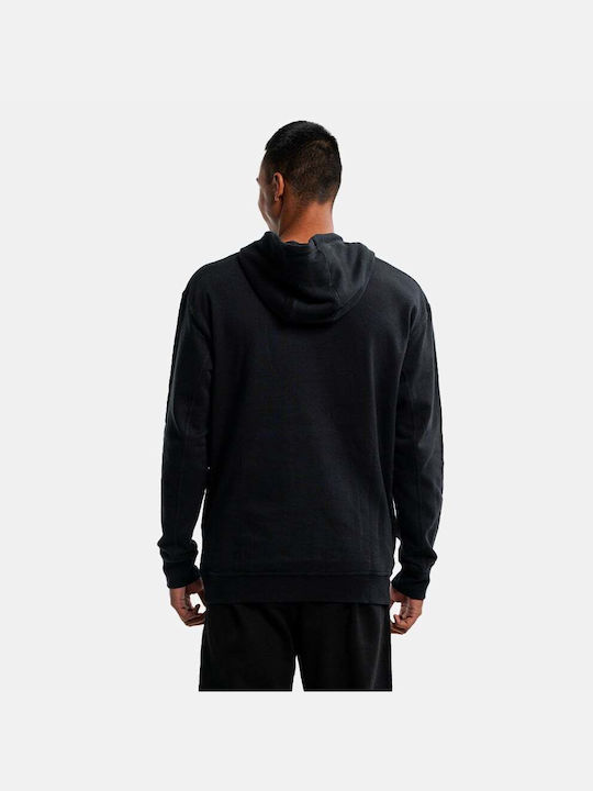 Body Action Men's Sweatshirt with Hood and Pockets Black