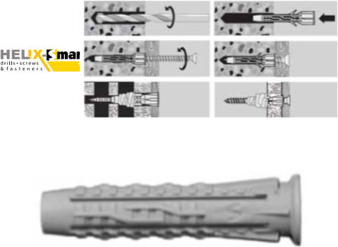 Helix Schraubanker Kunststoff 12x60mm 100Stück