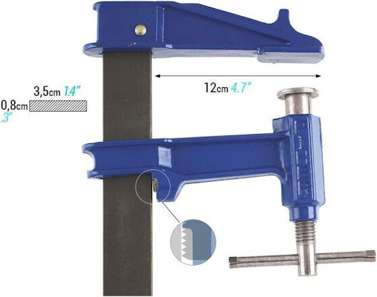 Piher Tools F-600 Clește Robust Tip "F" cu Deschidere Maximă 600mm