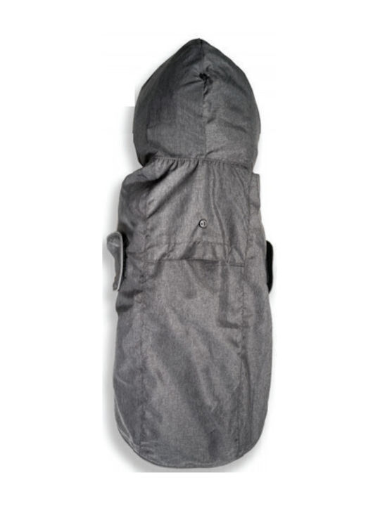 Glee Inverno Hundemantel Wasserdicht Kapuzen Gray Groß mit Rückenlänge 40 cm.