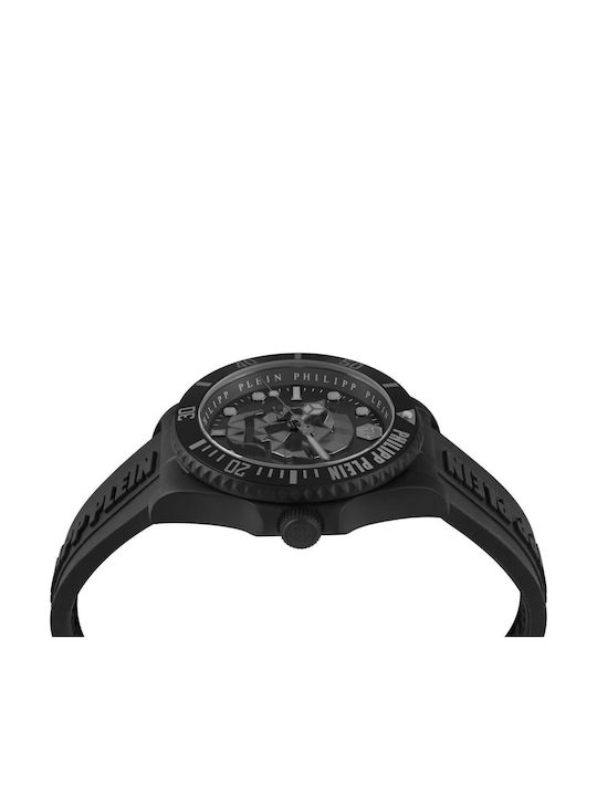 Philipp Plein The Skull Men's Watch 50mm Battery with Black Rubber Strap