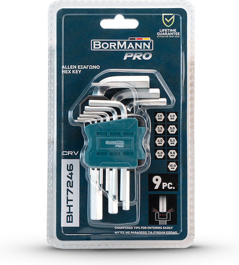 Bormann Pro Σετ 9 Κλειδιά Allen σε Σχήμα L BHT7246