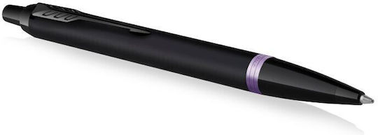 Parker IM Vibrant Rings Pen Set Ballpoint with Fountain Pen made of Steel Amethyst Purple in a case (in a paper cassette)