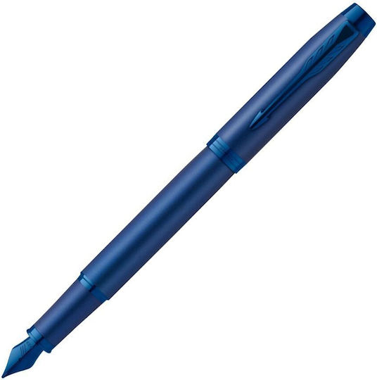 Parker I.M Mono Pen Set Ballpoint Medium with Fountain Pen Medium made of Steel Blue in a case (in a paper cassette)