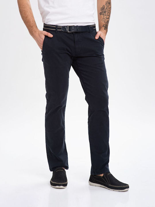 Volcano R-LUCKY Men's Chino Trousers with Belt -Navy