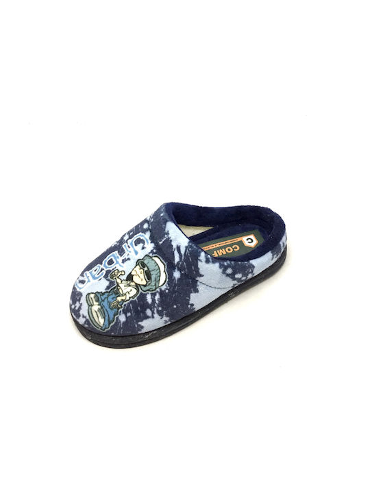 Children's winter slippers for boys COMFY 349-016-blue