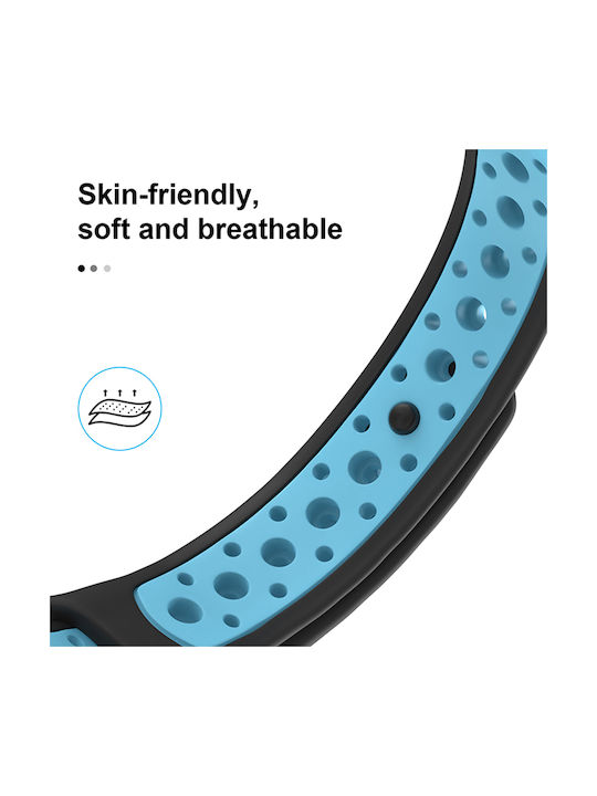 Sonique Sport Strap Silicone with Pin Black / Blue (Smart Band 7)