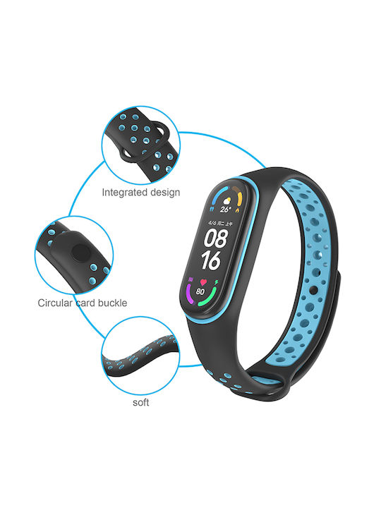 Sonique Sport Strap Silicone with Pin Black / Grey (Smart Band 7)