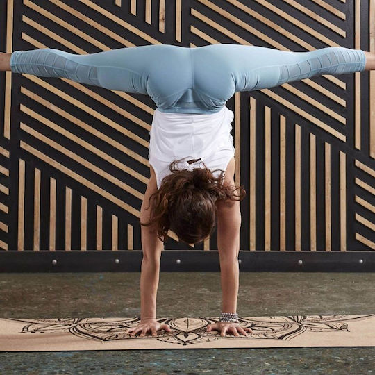 Gaiam Performance Mandala Cork Στρώμα Γυμναστικής Yoga Καφέ (173x61x0.5cm)