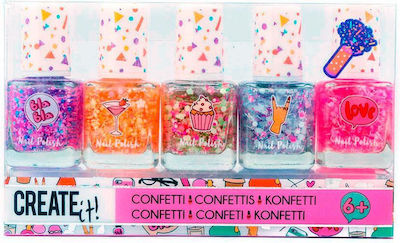 Create It Confetti Lacuri de unghii pentru copii 5buc