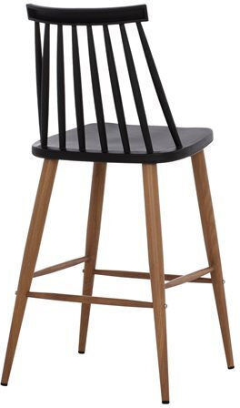 Stool Bar with Backrest made of Polypropylene Vanessa Black 43x45x97cm