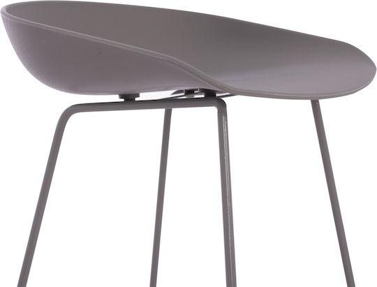 Stool Bar made of Polypropylene Naila Grey 2pcs 44x44x74cm