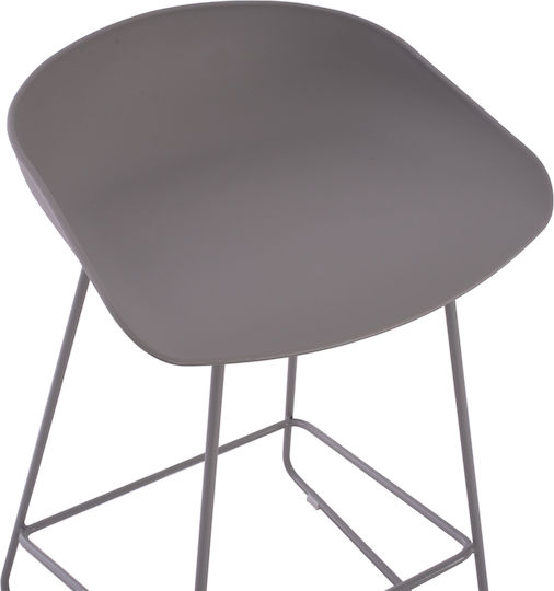 Stool Bar made of Polypropylene Naila Grey 2pcs 44x44x74cm