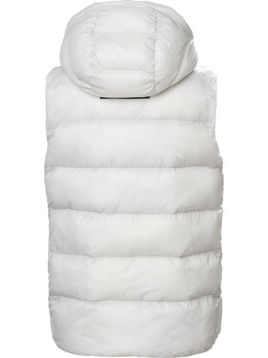 Kurz Damen Ärmellos Puffer Jacke Wasserdicht und Winddicht Weiß