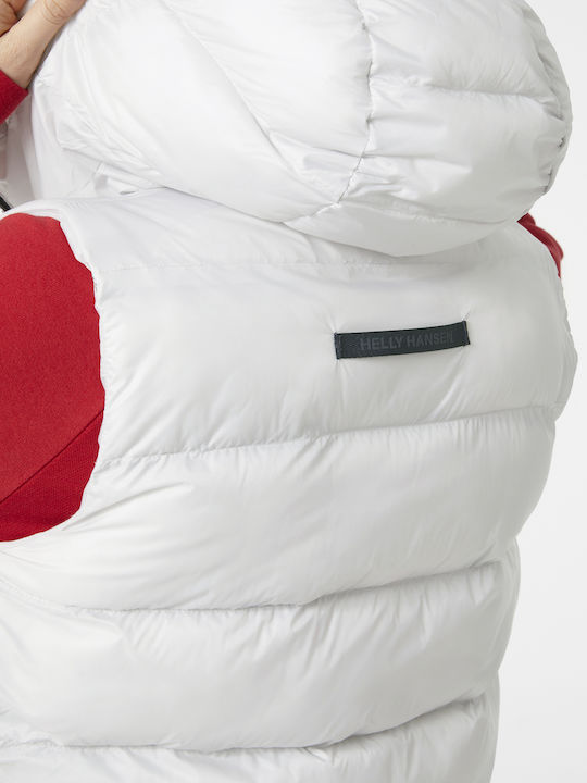 Kurz Damen Ärmellos Puffer Jacke Wasserdicht und Winddicht Weiß