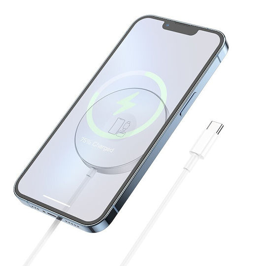 Hoco Ασύρματος Φορτιστής (Qi Pad) 15W Power Delivery Λευκός (CW41)