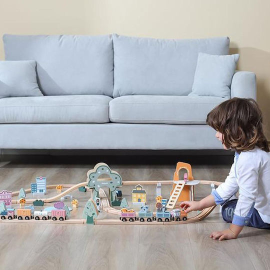 Viga Toys Set with Train made of Wood for 3+ years+ Years