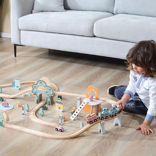 Viga Toys Set with Train made of Wood for 3+ years+ Years