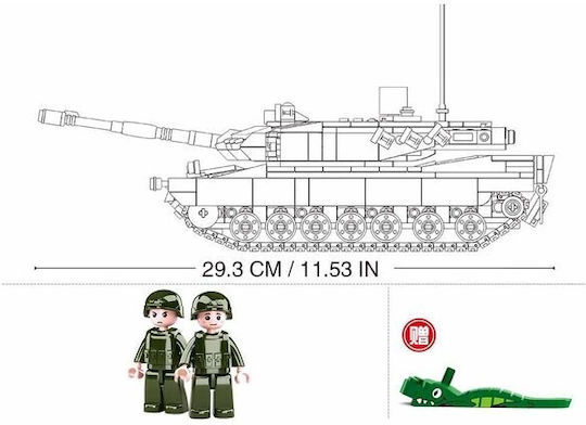 Sluban Building Blocks 2-1 Main Battle Tank for 10+ Years 766 Pieces