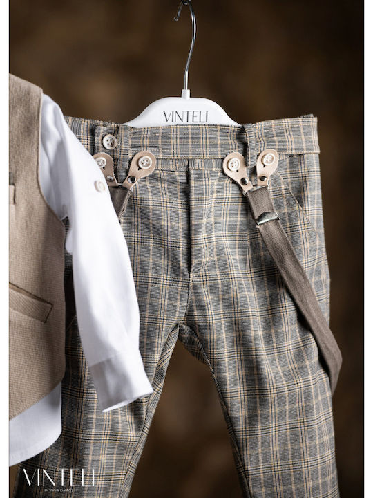 Vinte li Baptism Suit Beige 5 Pieces