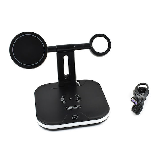 Andowl Ασύρματος Φορτιστής (Qi Pad) 25W Power Delivery / Quick Charge 3.0 Μαύρος
