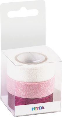 Heyda Selbstklebendes Dekorationsband Glitzer-Klebeband (Fuchsia, Pink, Perlrosa)