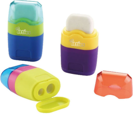 The Littlies Color Wave 646833 Metallisch Doppelt Anspitzer Lila mit Radiergummi 1Stück