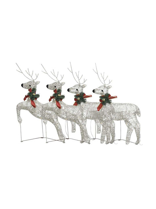 vidaXL Christmas Metal Illuminated Reindeer Figure Gold Electric 4pcs