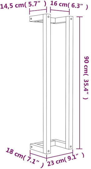 vidaXL Ράγα Μπάνιου Μονή Επιτοίχια με Βίδες ​23x90cm Λευκή