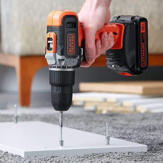 Black & Decker BCD001C2 Κρουστικό Δραπανοκατσάβιδο Μπαταρίας 18V 2x1.5Ah