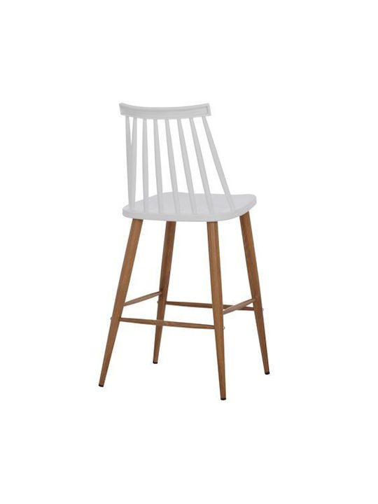 Scaune Bar cu spătar din Polipropilenă Vanessa White & Natural 2buc 43x45x97buc