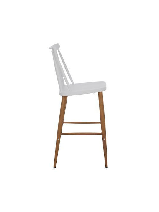 Scaune Bar cu spătar din Polipropilenă Vanessa White & Natural 2buc 43x45x97buc