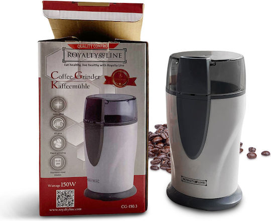 Royalty Line Electric Coffee Grinder 150W for 50gr Beans White