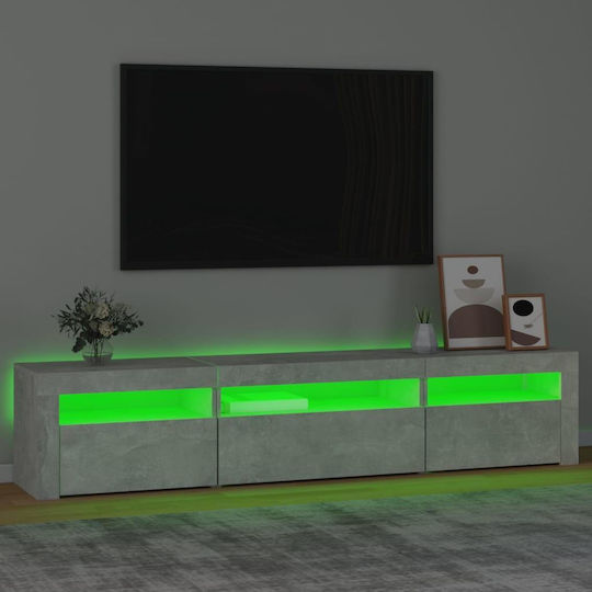 Stand TV Cu Iluminare LED Gri Beton L195xA35xÎ40cm