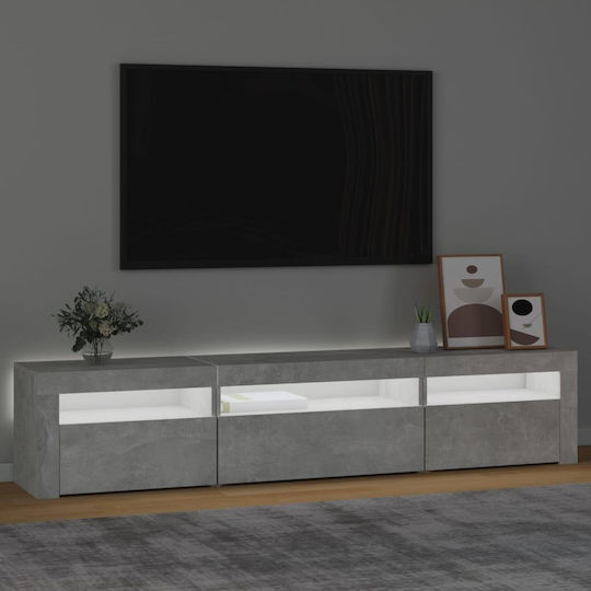 Stand TV Cu Iluminare LED Gri Beton L195xA35xÎ40cm